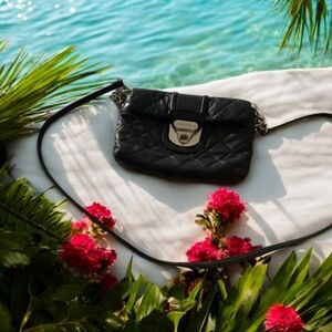 Calvin Klein cross body bag black gold clasp in good shape 3 sections in…